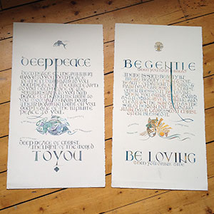 Be gentle when you touch bread calligraphy detail